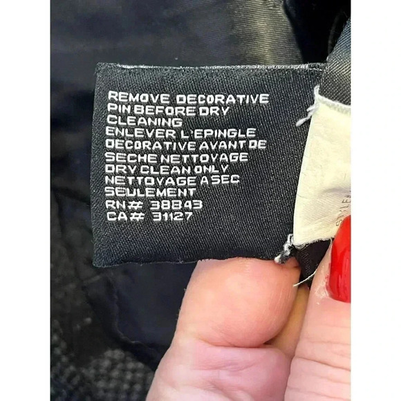 DKNY Women’s Wool Trench Coat Size 8 Grey/ Black Plaid Button up Lined pockets - Picture 3 of 10